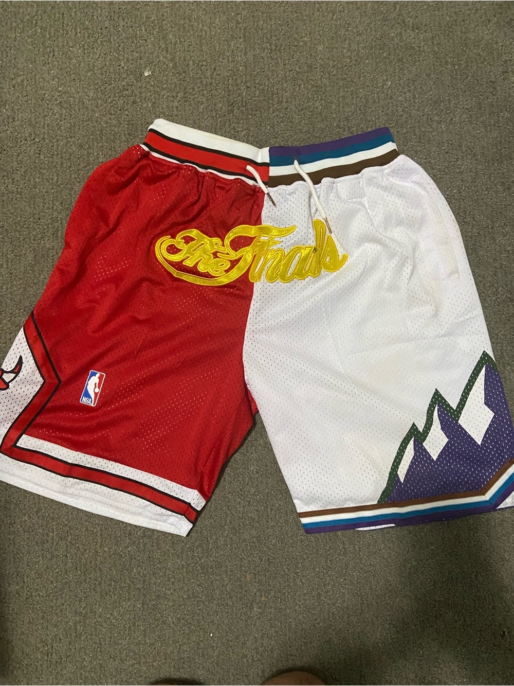 XL Just Don The Finals 1996/97 Bulls/Jazz Split-Color Basketball Shorts